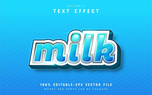 Effet De Texte Lait Avec Dégradé Bleu