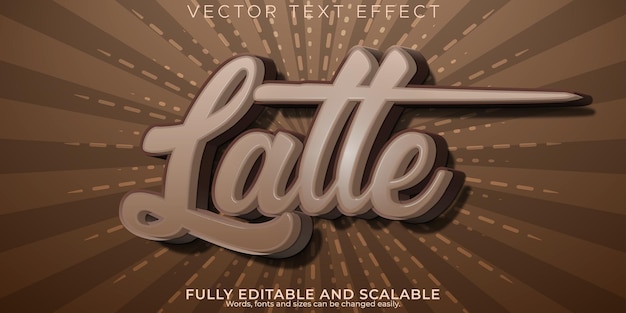 Effet De Texte Latte Café Modifiable Et Style De Texte Chaud