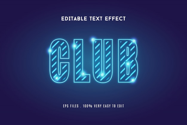 Effet De Texte Lueur Néon Bleu Cyan