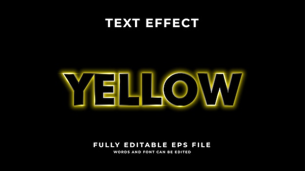 Effet de texte de lumière jaune