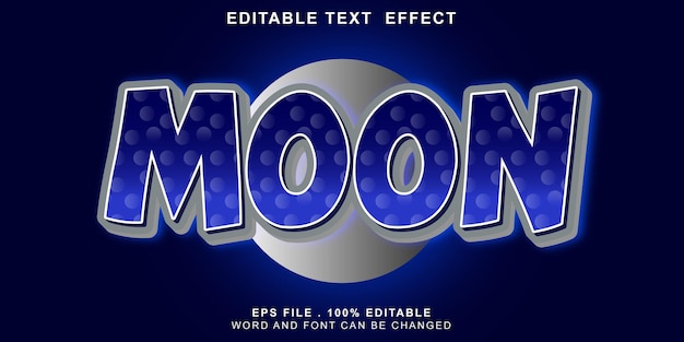 Vecteur effet de texte lune modifiable