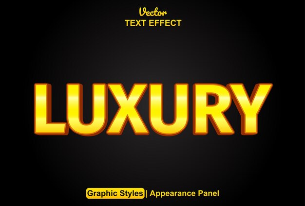 Effet de texte de luxe avec style graphique orange et modifiable