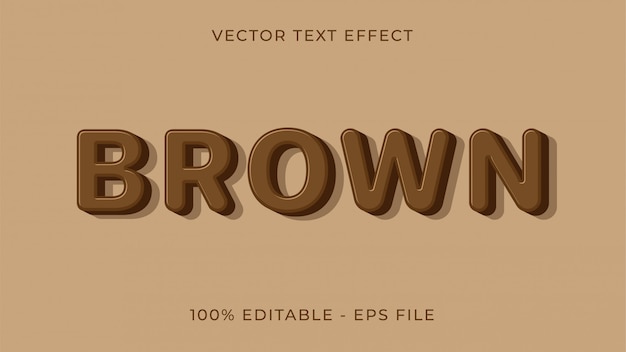 Vecteur effet de texte marron