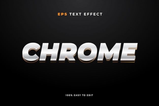 Effet De Texte En Métal Chromé