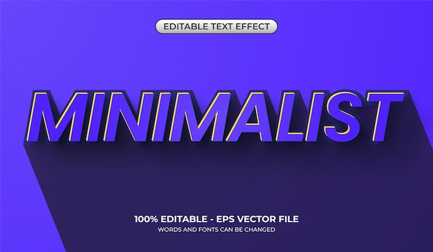 Effet de texte minimaliste et simple avec effet d'ombre portée Styles graphiques bleus modifiables