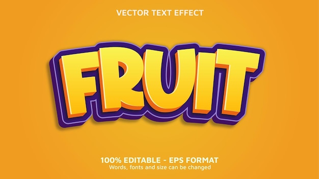 Effet De Texte Moderne 3d Fruit Orange