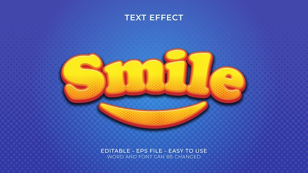 Vecteur effet de texte moderne smile