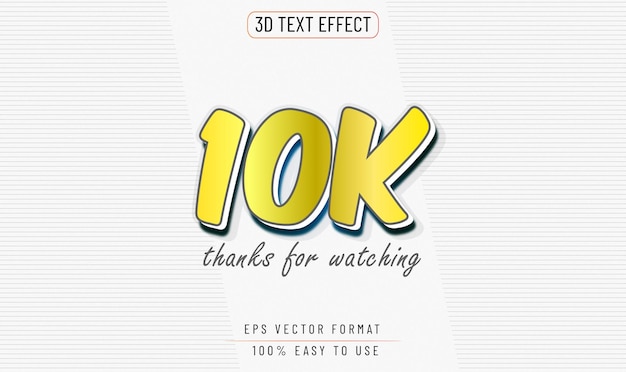 Vecteur effet de texte modifiable 10k merci d'avoir regardé