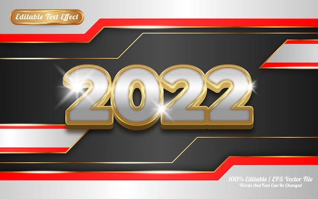 Effet De Texte Modifiable 2022 Sur Le Thème Doré