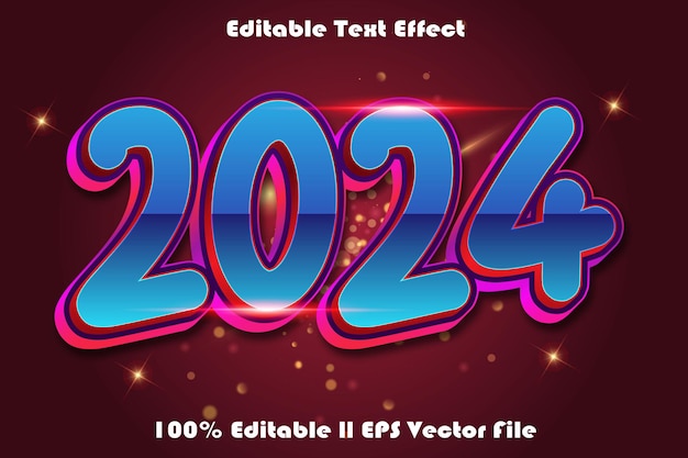 Vecteur effet de texte modifiable 2024