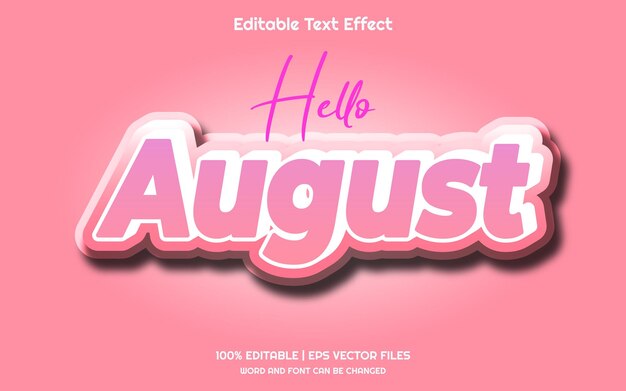 Effet de texte modifiable en 3D d'août