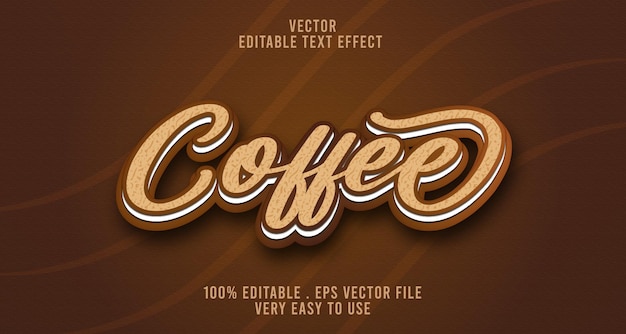 effet de texte modifiable en 3d café