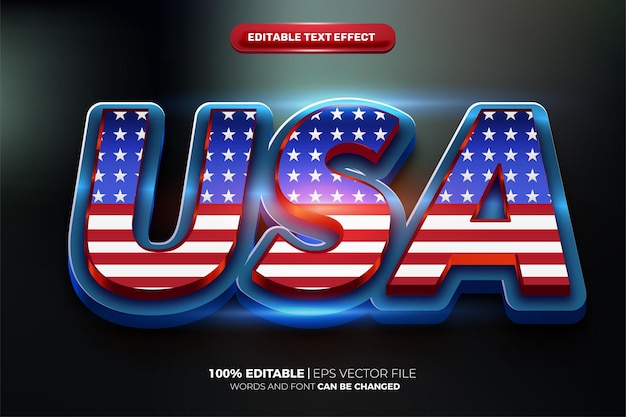 Effet de texte modifiable 3d cinématique des États-Unis