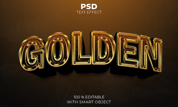 Effet de texte modifiable en 3D doré