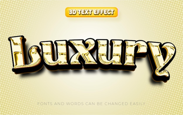 Effet de texte modifiable en 3D à l'éclat d'or de luxe