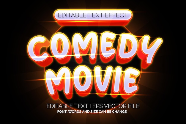 Effet De Texte Modifiable En 3d De Film Comique