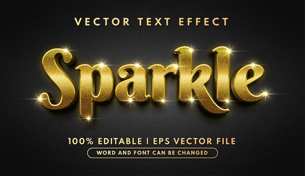 Effet De Texte Modifiable 3d Glow Sparkle