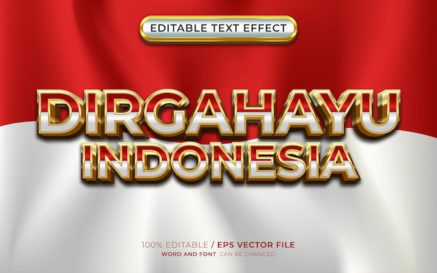 Effet de texte modifiable 3D indonésien Dirgahayu