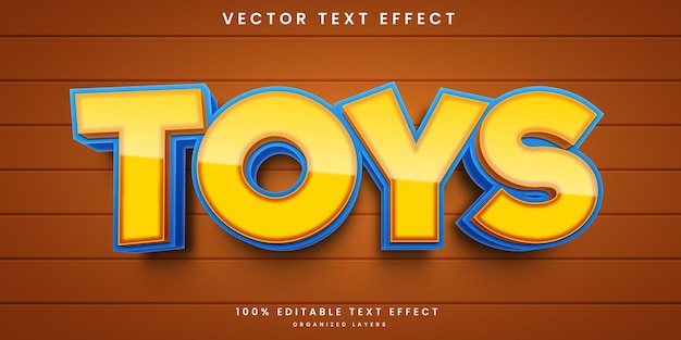 Vecteur effet de texte modifiable 3d de jouets