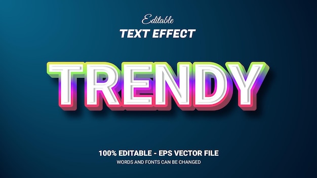 Effet De Texte Modifiable 3d à La Mode