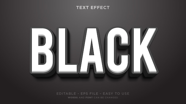 Effet de texte modifiable 3d noir