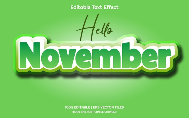 Effet De Texte Modifiable 3d De Novembre