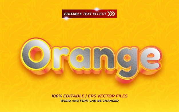 Effet De Texte Modifiable 3d Orange