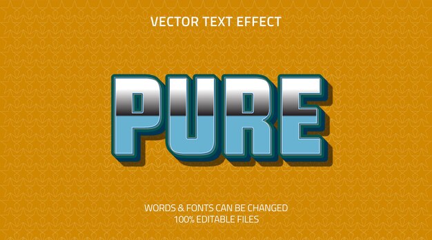 Vecteur effet de texte modifiable en 3d pur