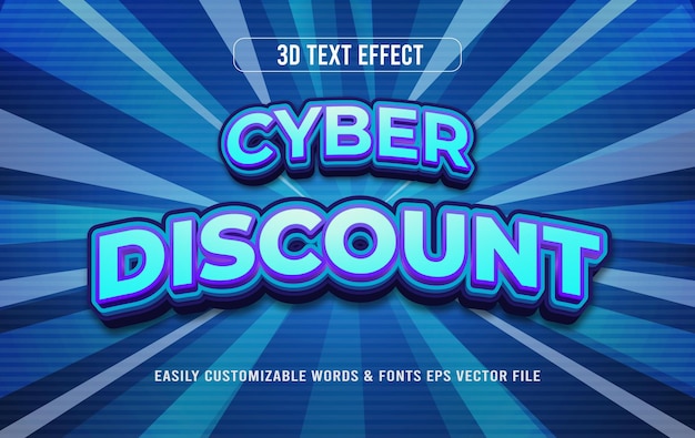 Effet De Texte Modifiable En 3d Avec Remise Cyber Monday