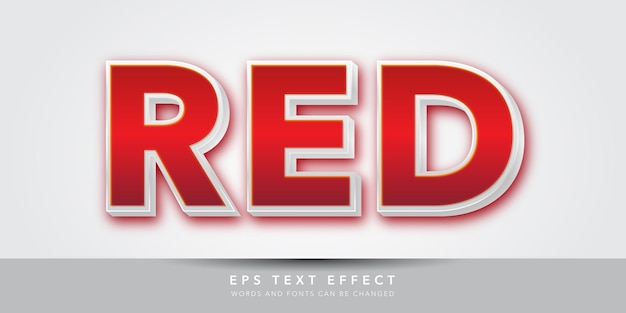Effet de texte modifiable en 3d rouge