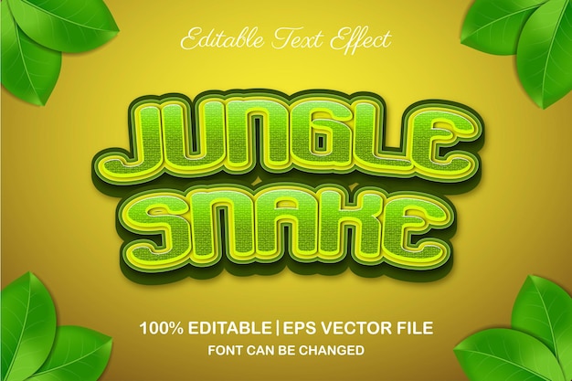 Effet De Texte Modifiable En 3d De Serpent De La Jungle