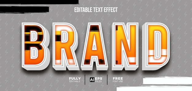 Effet De Texte Modifiable 3d De Style De Modèle De Marque