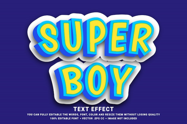 Effet De Texte Modifiable - 3d Super Boy