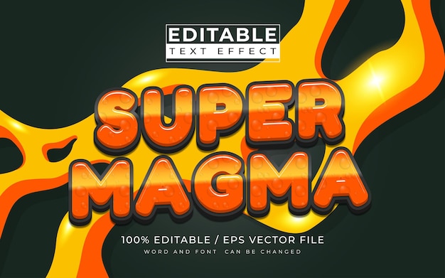 Vecteur effet de texte modifiable 3d super magma