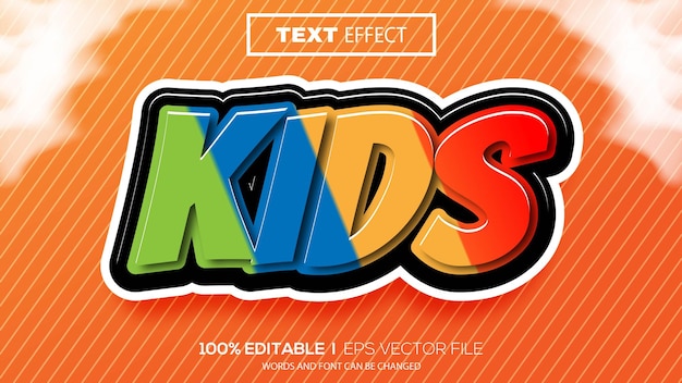 Effet De Texte Modifiable 3d Thème Enfants Vecteur Premium