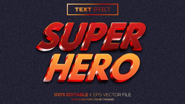 Effet De Texte Modifiable 3d Thème Super Héros Vecteur Premium