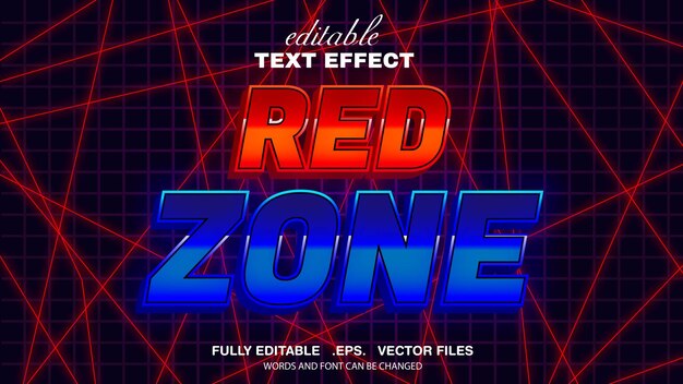 Effet De Texte Modifiable 3d Thème De La Zone Rouge Vecteur Premium