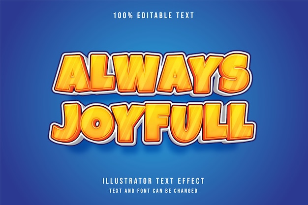 Effet De Texte Modifiable En 3d Toujours Joyeux. Style Comique