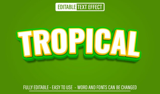 Effet de texte modifiable 3D tropical