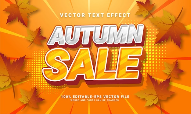 Effet De Texte Modifiable En 3d De La Vente D'automne Adapté Aux Ventes Promotionnelles Avec Des événements Sur Le Thème De L'automne