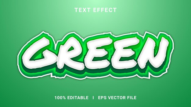 Effet de texte modifiable 3D vert vectoriel