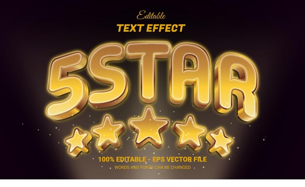 Vecteur effet de texte modifiable à 5 étoiles