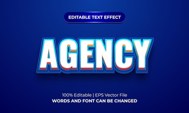 Effet De Texte Modifiable De L'agence 3d