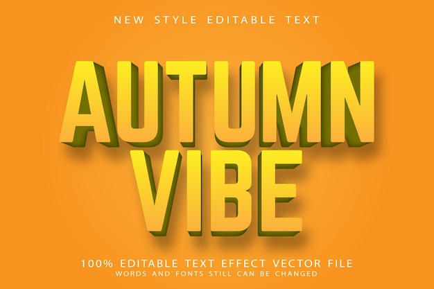 Effet De Texte Modifiable D'ambiance D'automne En Relief De Style Vintage