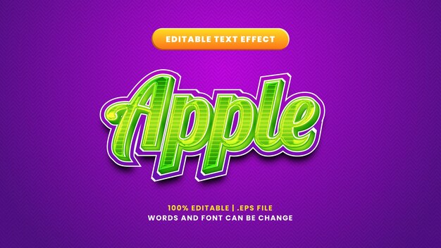 Effet de texte modifiable Apple dans un style 3d moderne