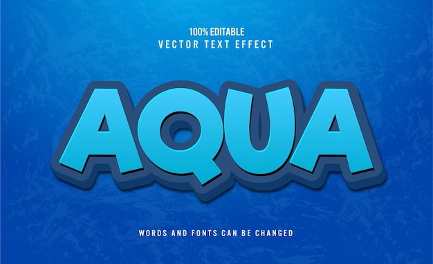 Effet De Texte Modifiable Aqua 3d