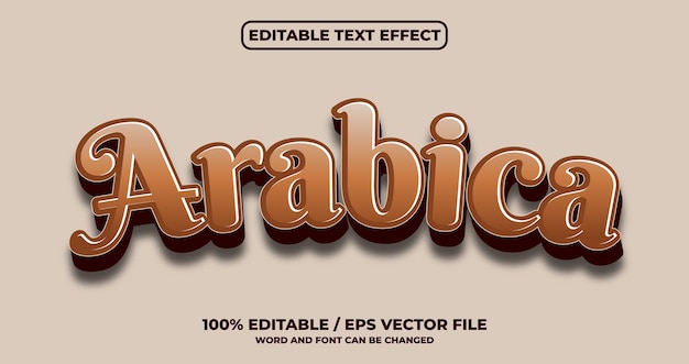 Effet de texte modifiable Arabica