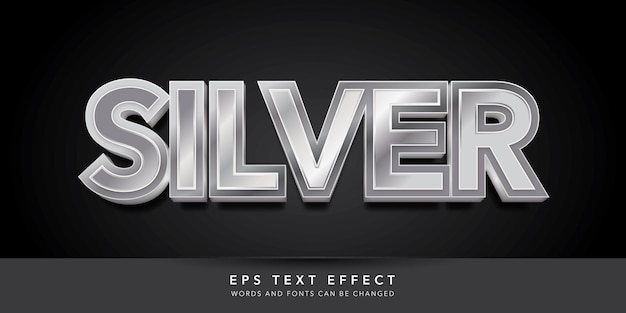 Effet de texte modifiable en argent 3d