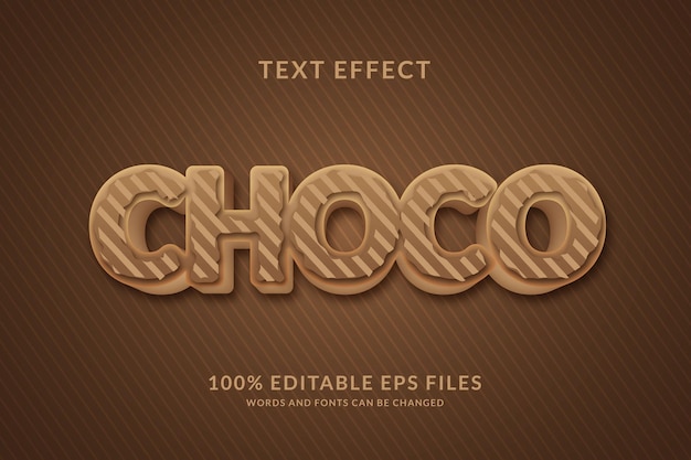 Effet de texte modifiable au chocolat sucré