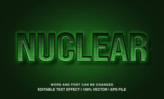 Effet de texte modifiable au néon vert nucléaire